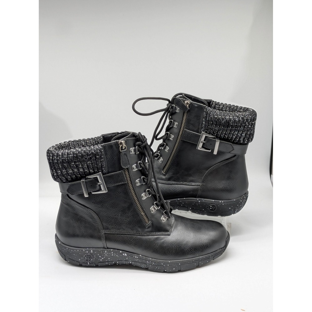 Comfortview CV Sport James Trail Boots Black Knit Lace Zip 11WW Wide Comfort